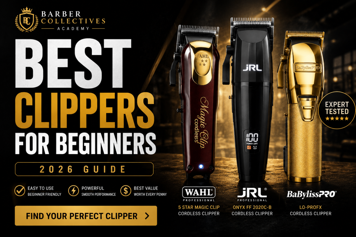 Editorial Newswire cover for Best Clippers for Beginners 2026 featuring Wahl, JRL and BaBylissPRO clippers.