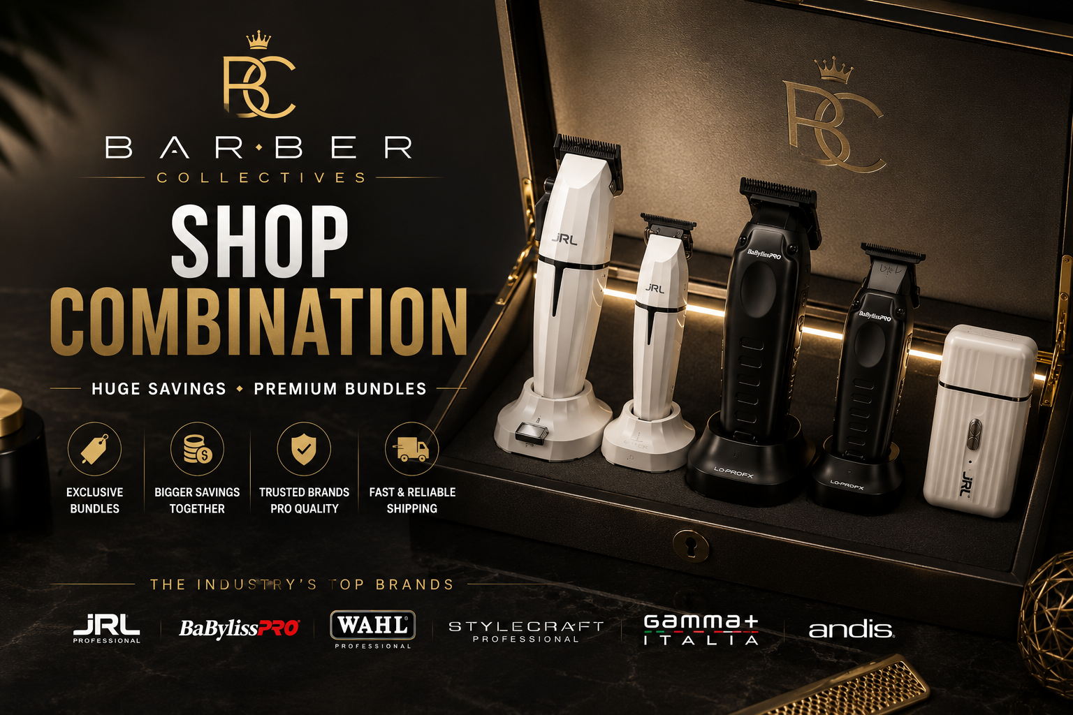 Shop combination bundles from leading professional barber brands