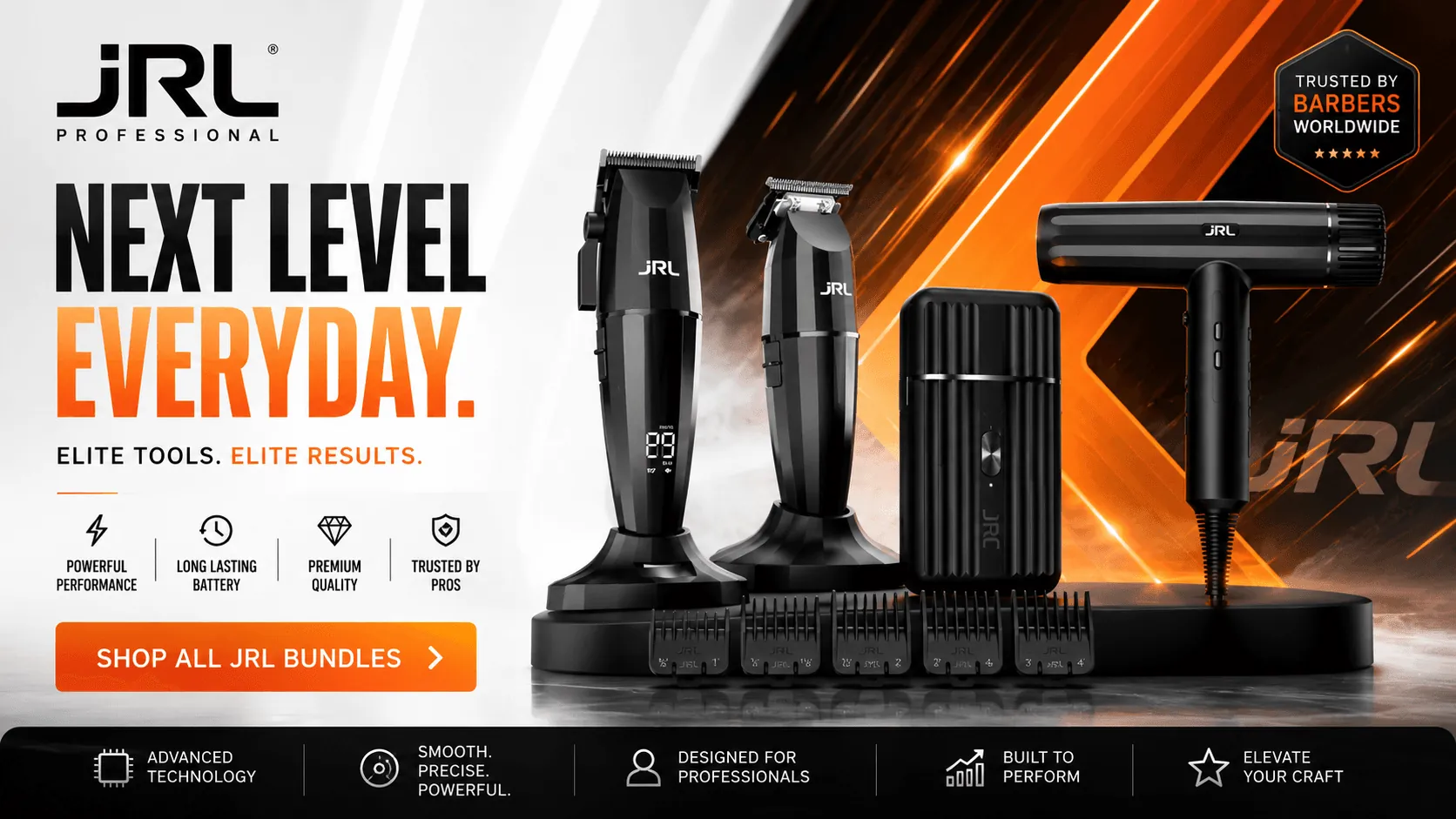 JRL Professional bundle — clippers, trimmers and dryer
